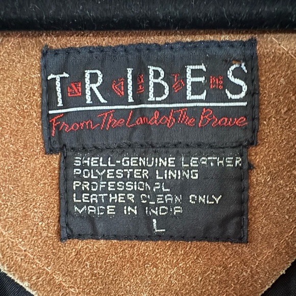 Tribes-Large men’s genuine leather western vest. Silver Star snaps. Sharp! EUC!! - Picture 4 of 9